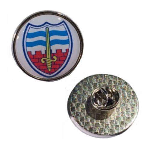 Premium Badge 25mm round silv clutch and printed dome